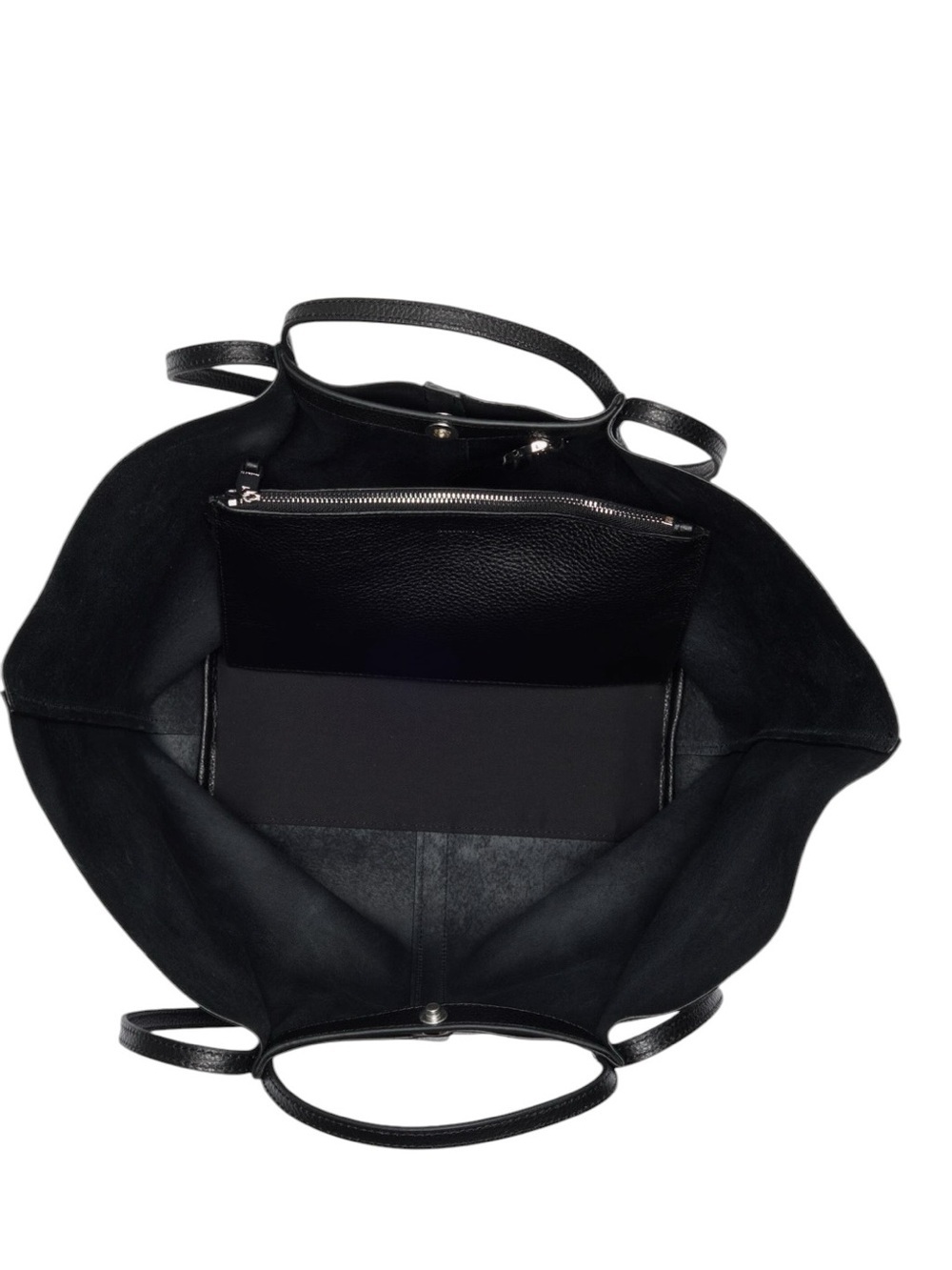 AllSaints Odette Black Pebbled Leather Tote Bag Large Shopper NWT Dust Bag Inclu - Picture 3 of 6